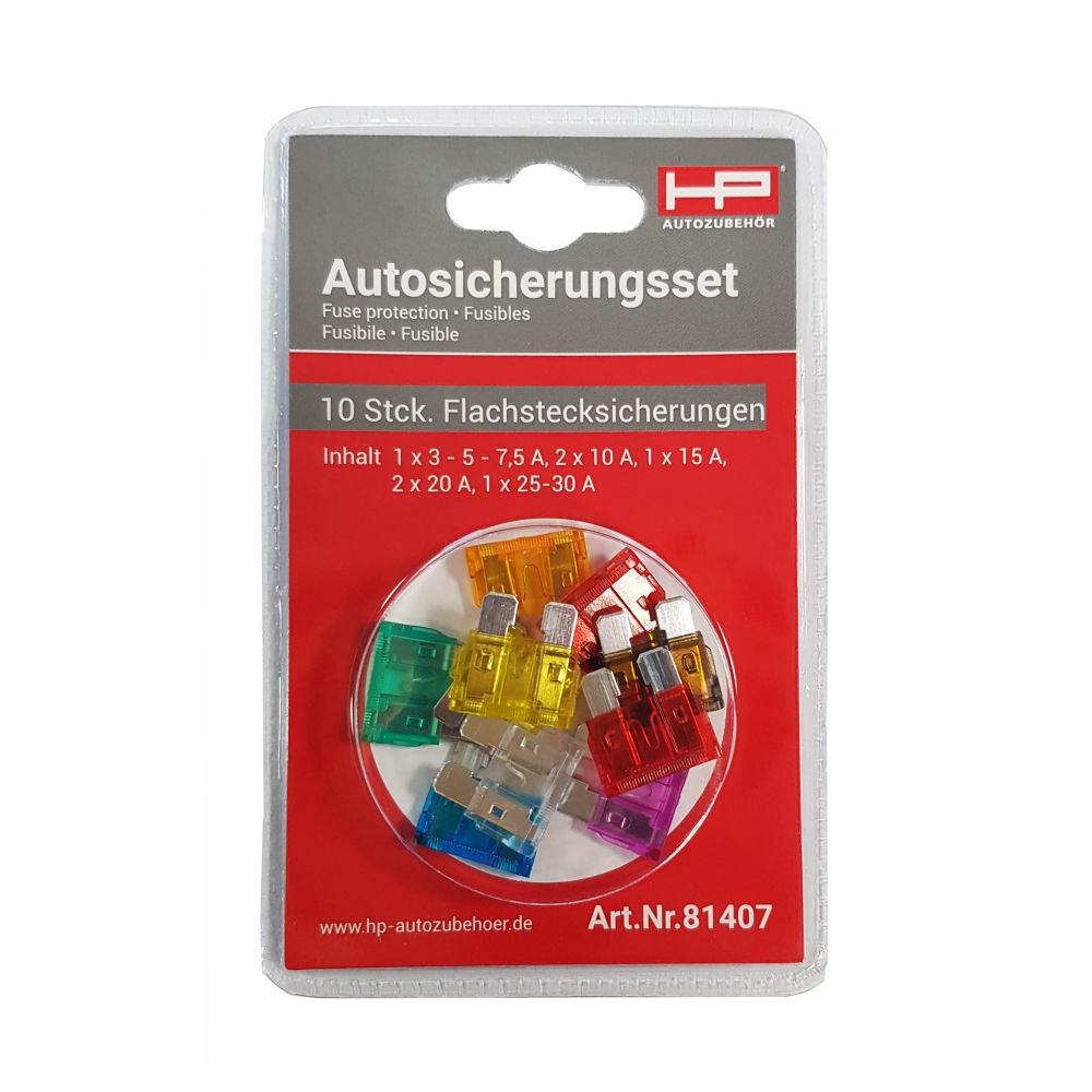 HP Autozubehör Stecksicherungs-Set 10-teilig 1x81407HP