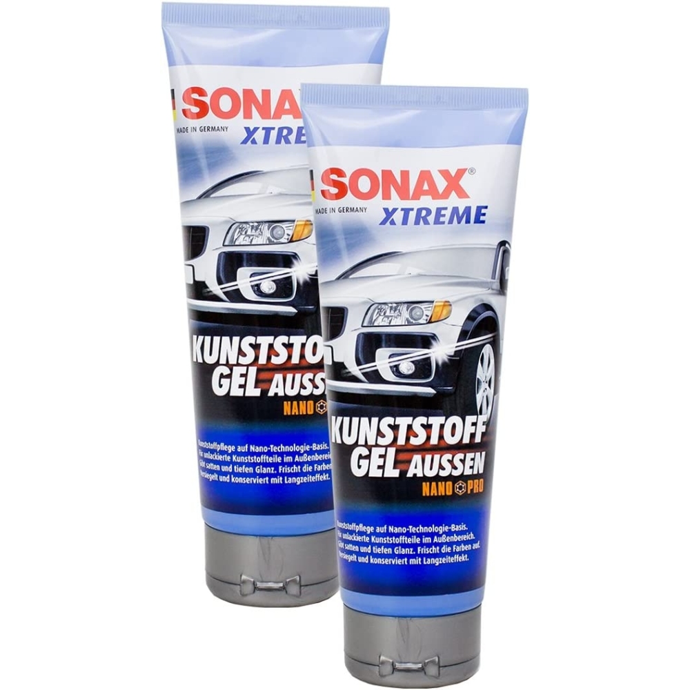 SONAX 02101410 Xtreme Kunststoffgel Außen NanoPro Plastik 2x250ml