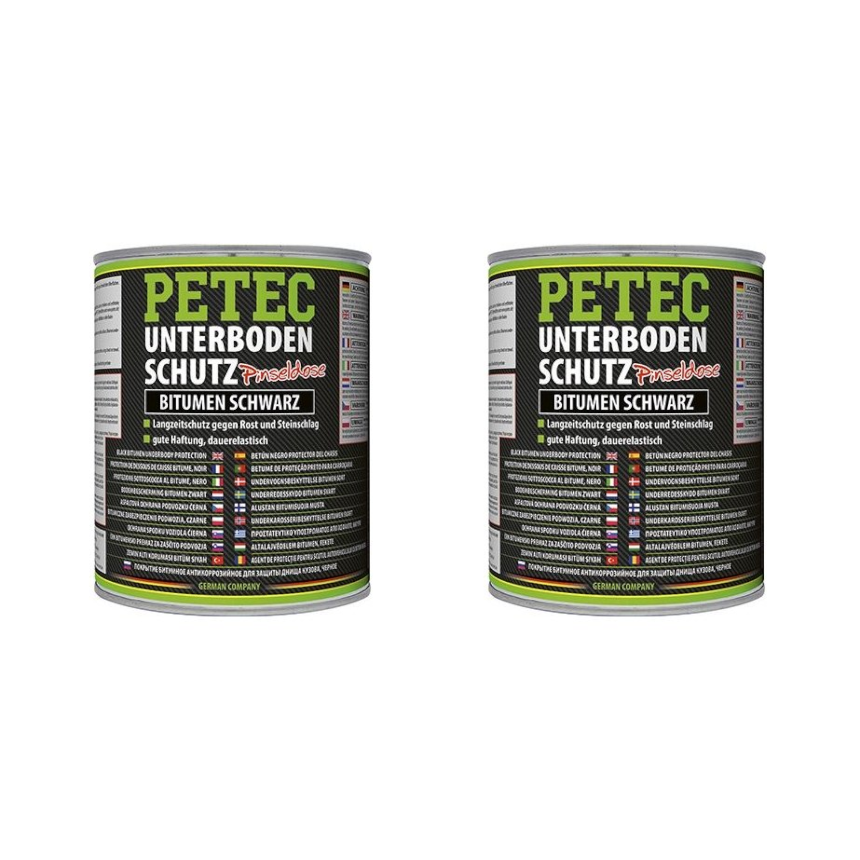 Petec Langzeit Unterbodenschutz 2x 1000ml Bitumen Versiegelung Unterboden Schutz