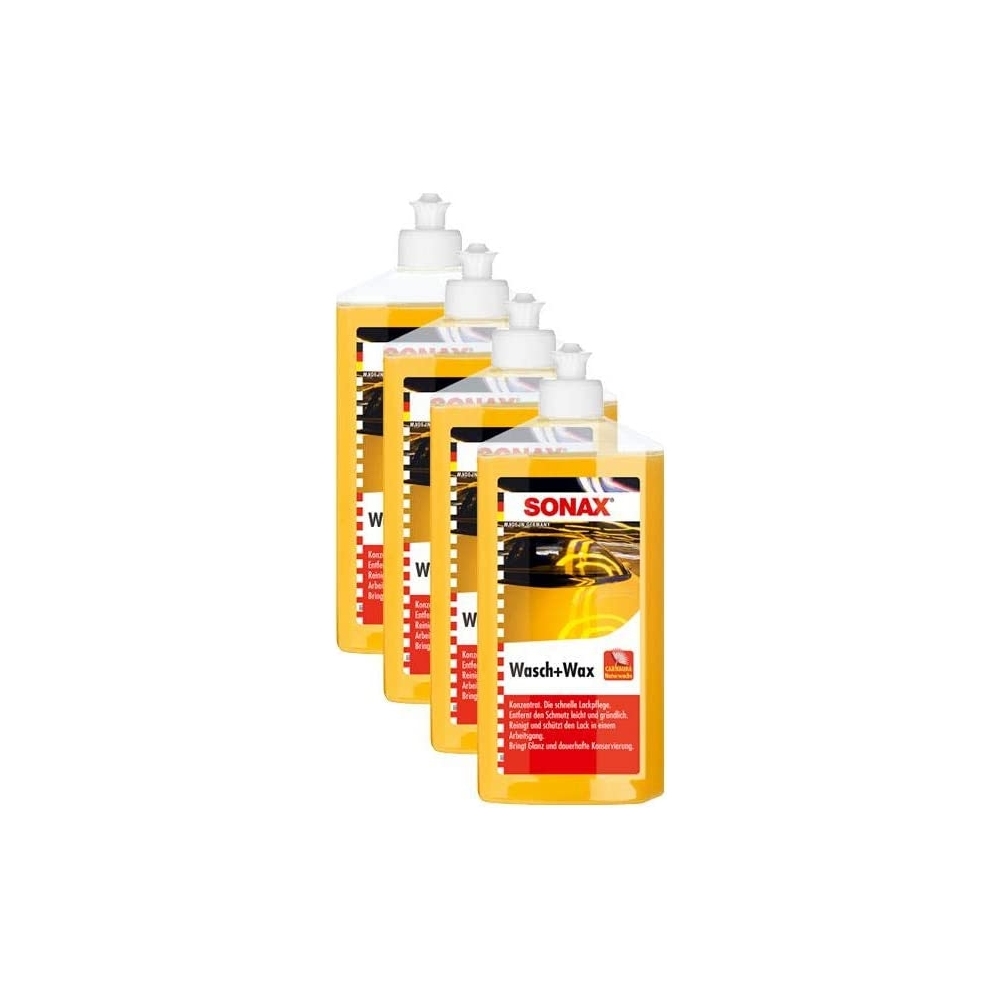 SONAX 4X 03132000 Wasch und Wax Lackpflege Carnaubawachs 500ml