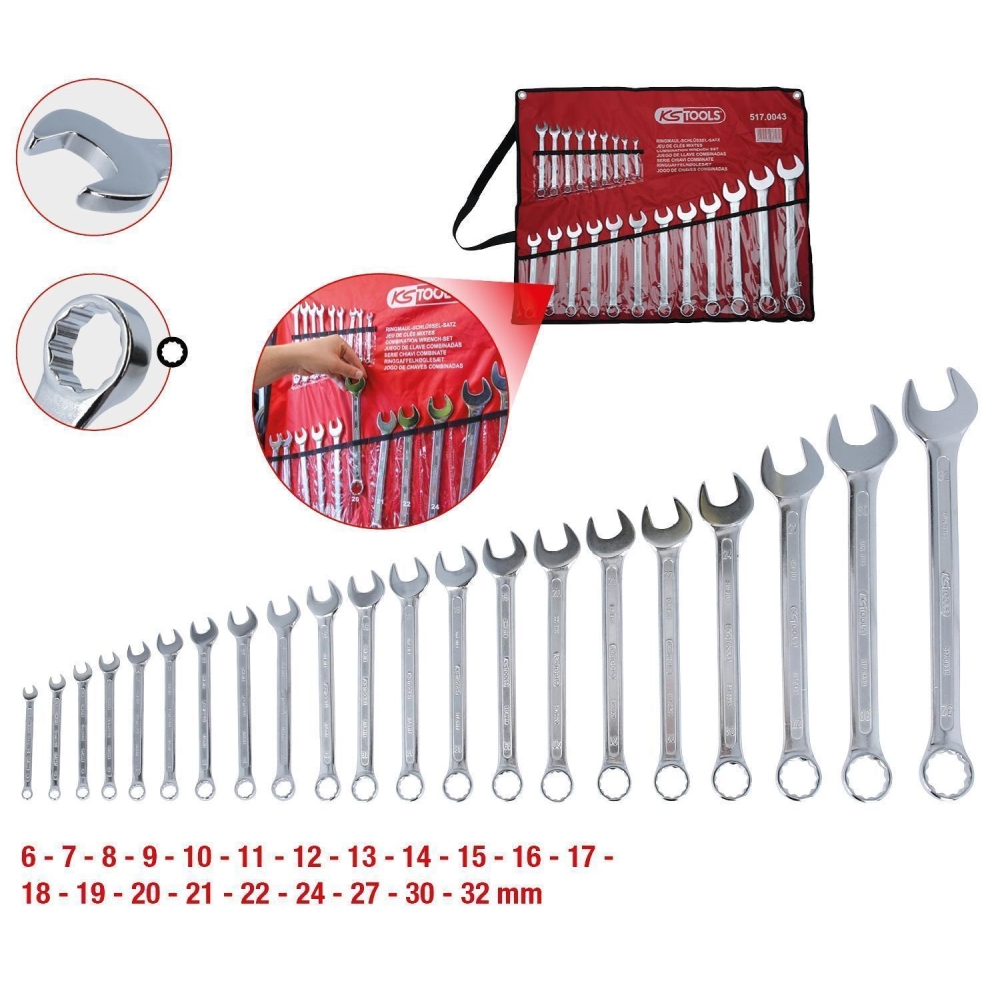 Ring-/Gabelschlüsselsatz KS TOOLS 517.0043