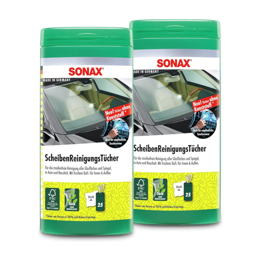 SONAX 04120000 Scheibenreinigungstücher Box 1x25 Stück