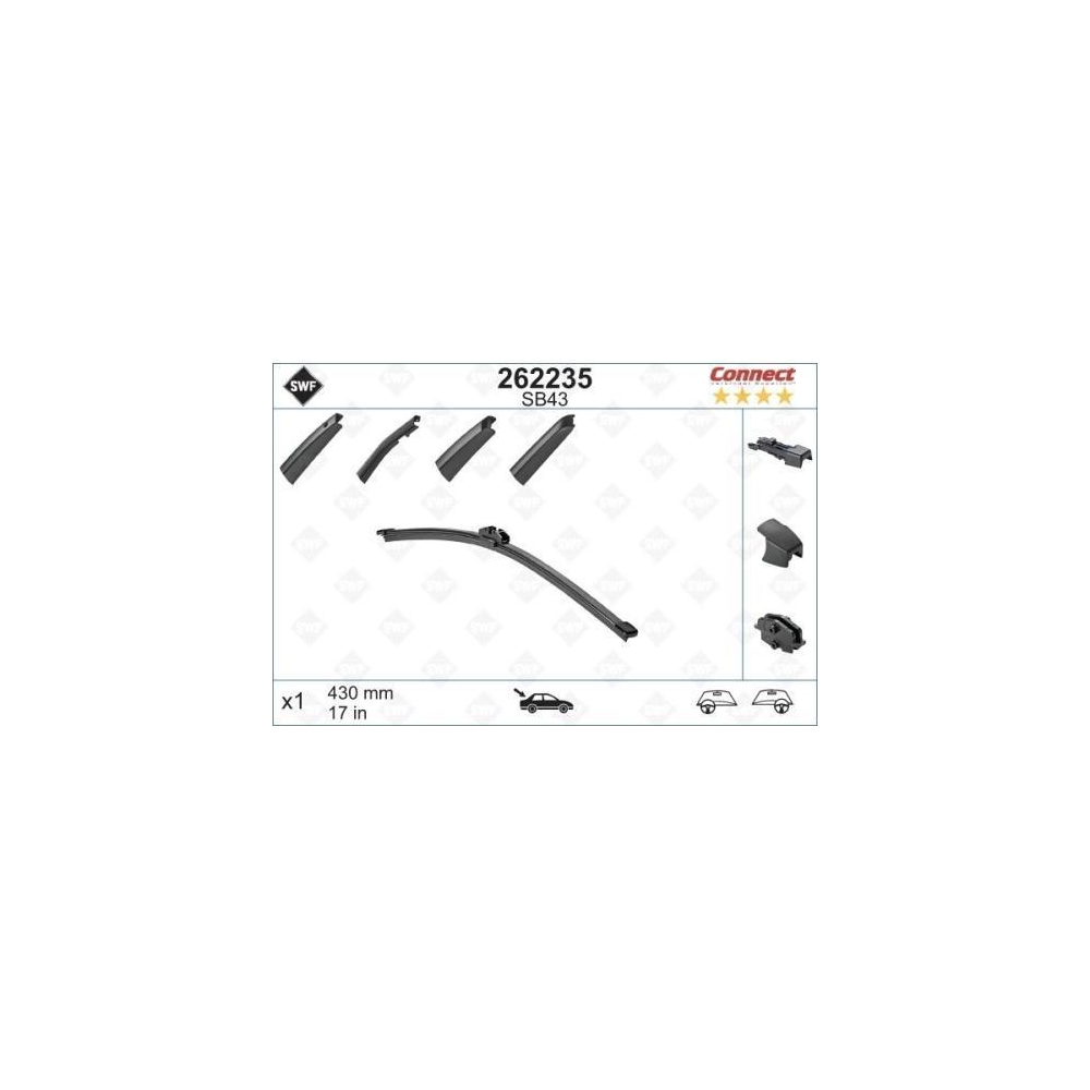 SWF Connect Heck (x1) 430mm SB43 Wischerblatt 262235