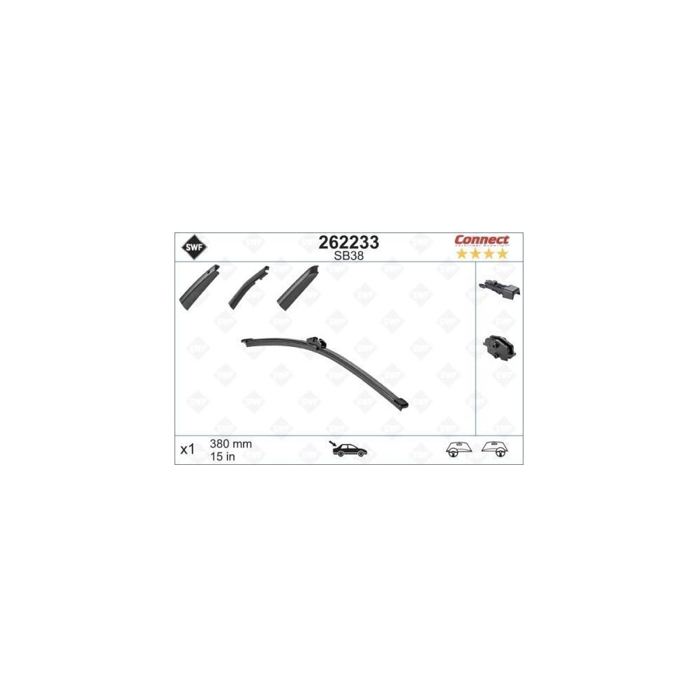 SWF Connect Heck (x1) 380mm SB38 Wischerblatt 262233