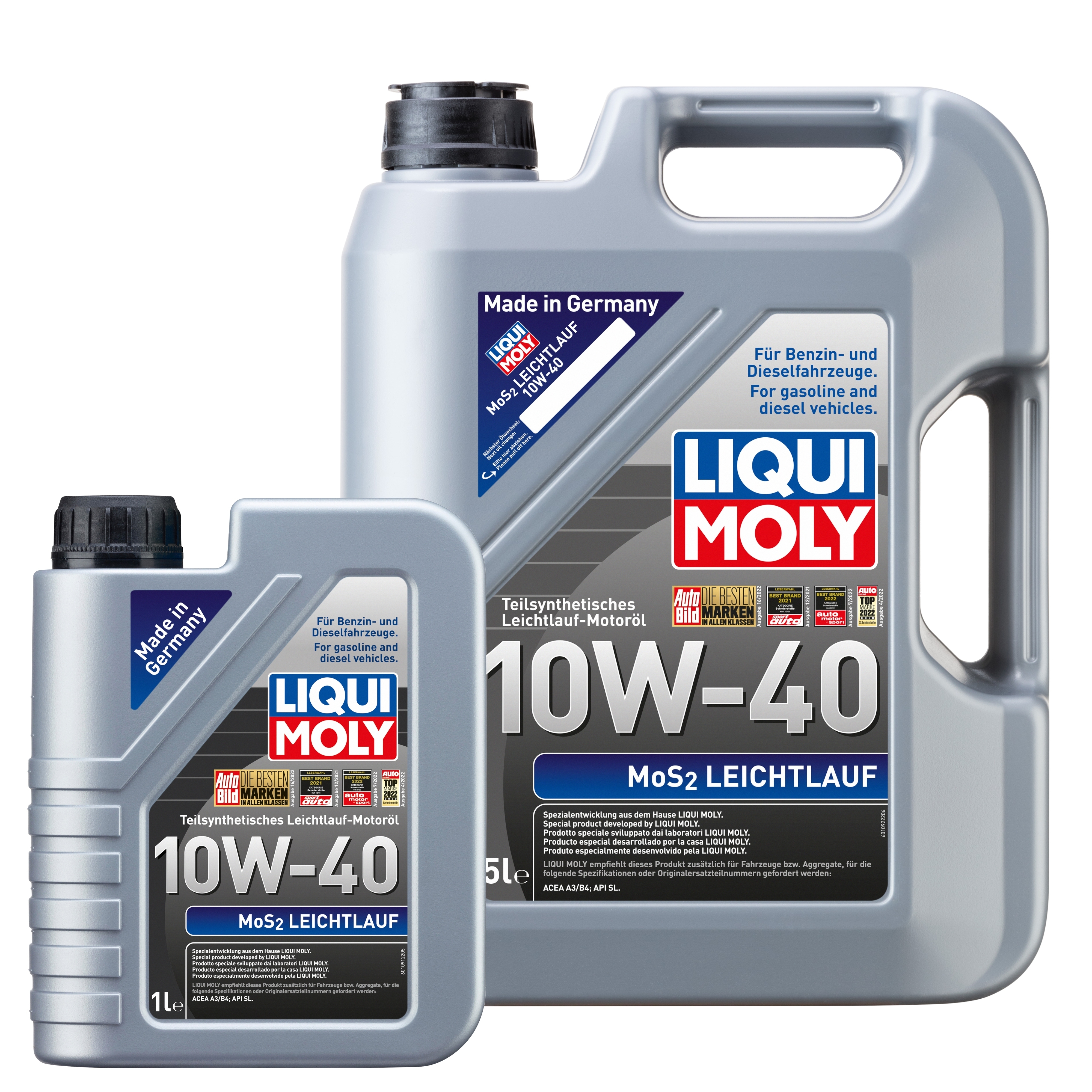 Liqui Moly 1x LM49100 6l MoS2 Leichtlauf 10 W-40 - 5l+1L (1092+1091)