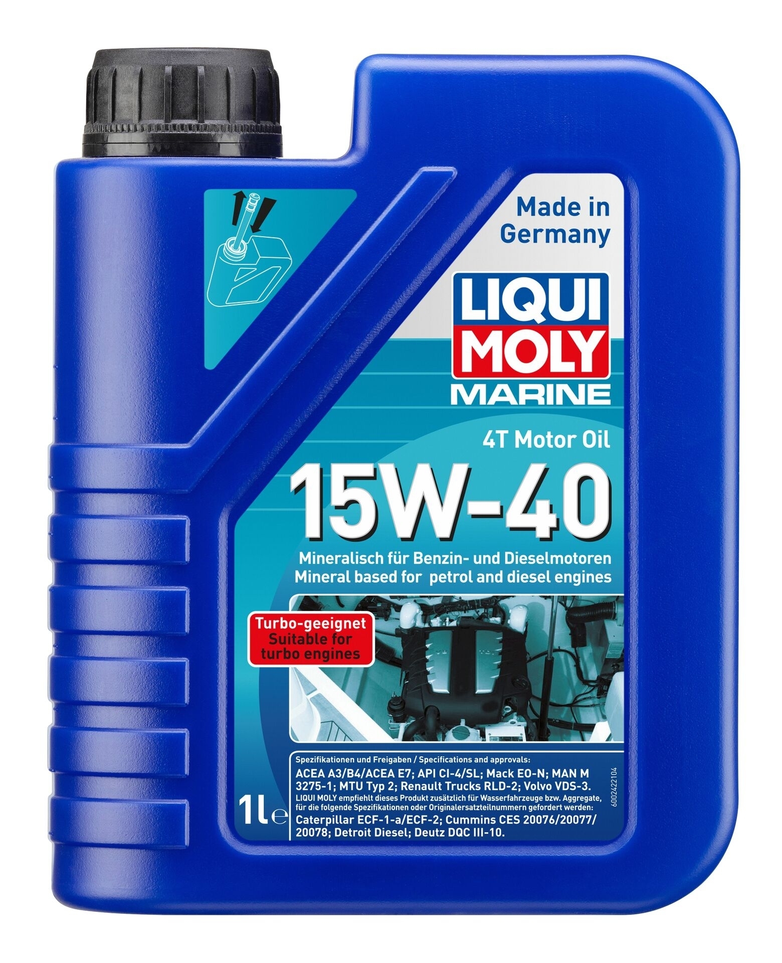 Liqui Moly 1x LM25015 1l Marine 4T Motor Oil 15W-40