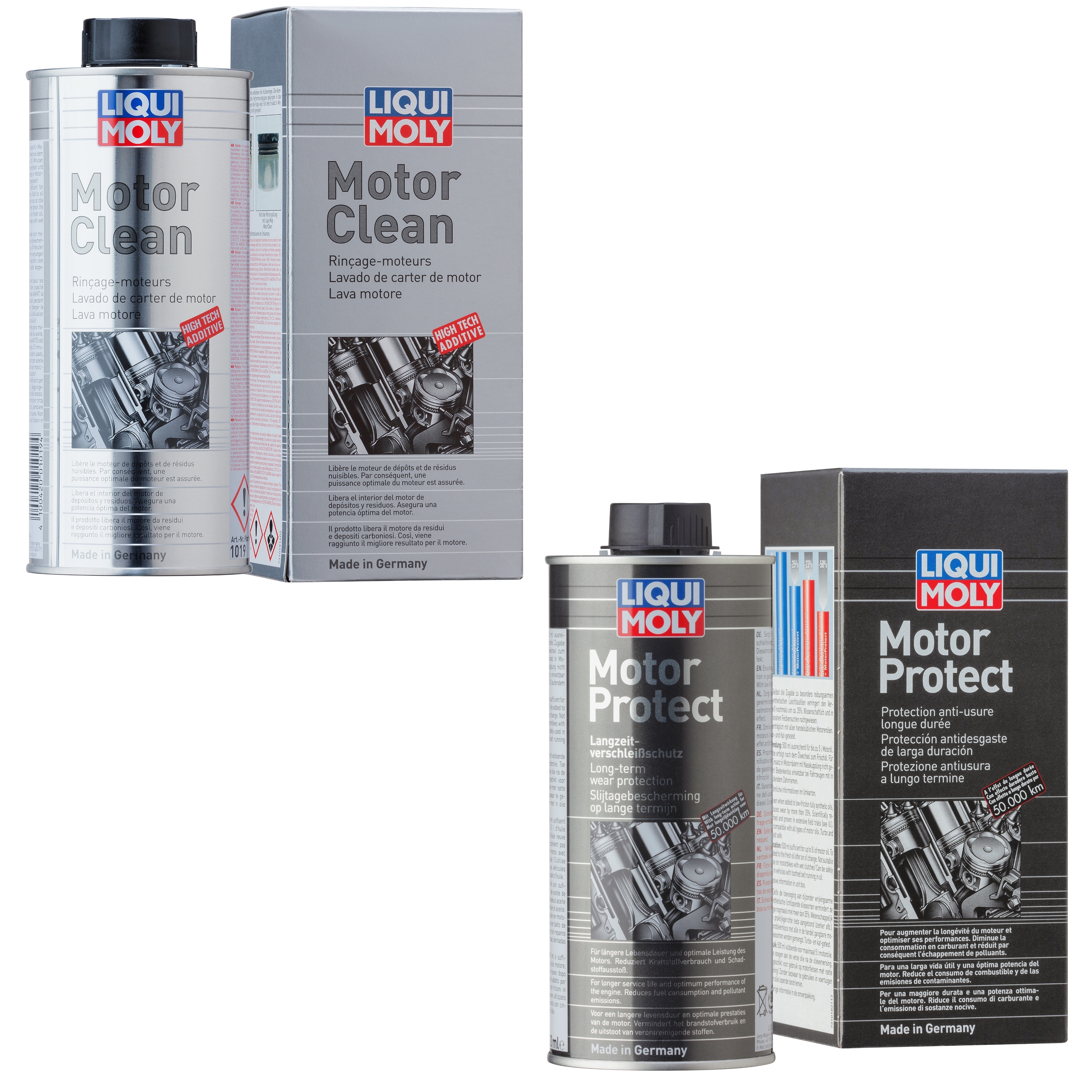 Liqui Moly 1x LM49150 500ml Motor-Clean + Motor-Protect (1018+1019)