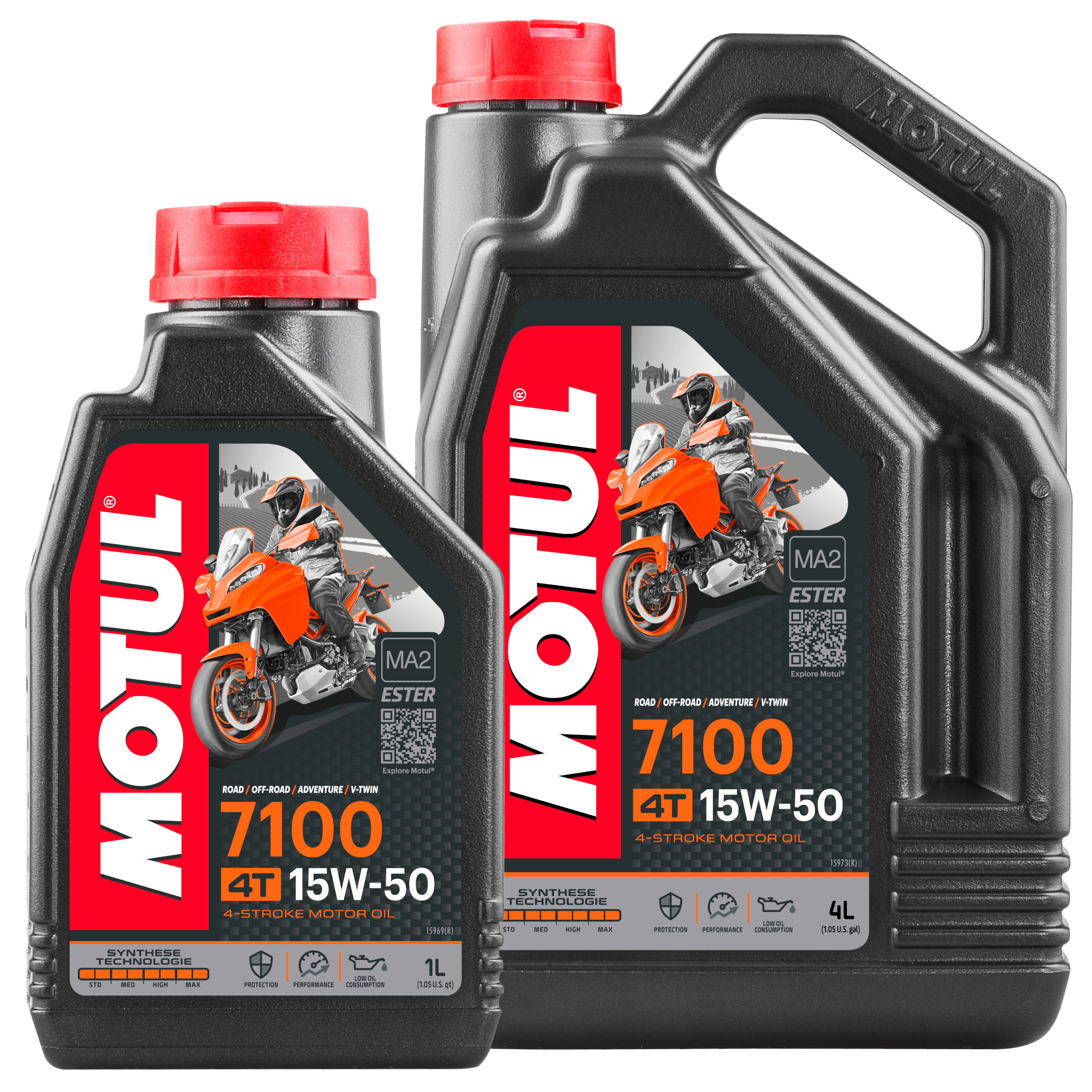 MOTUL Motorrad 7100 4T 15W-50 Hochleistungs 4-Takt Motoröl 4+1 Liter