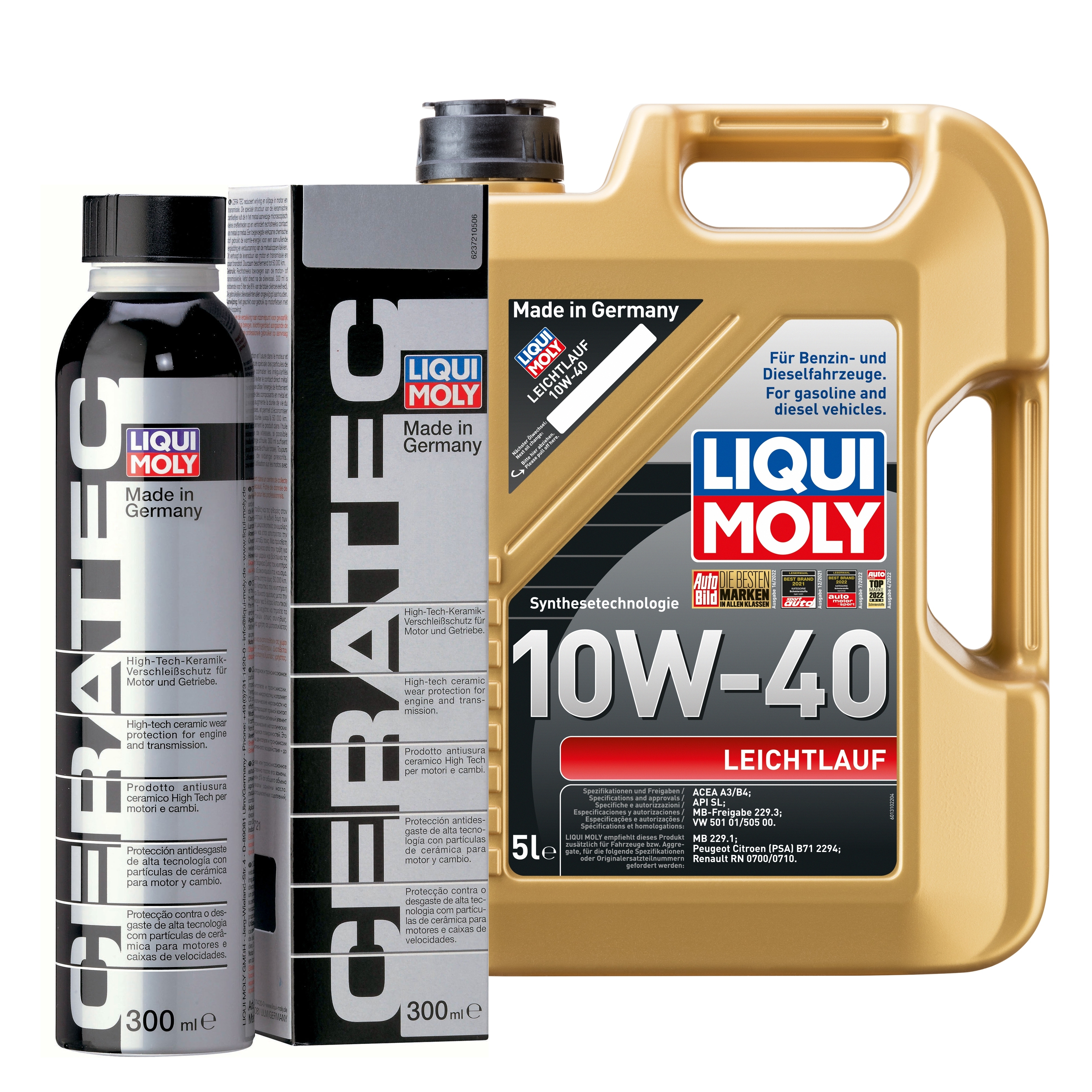 Liqui Moly 1x LM49175 leichtlauf 10W-40 5l + Cera Tec 300ml 1310,3721