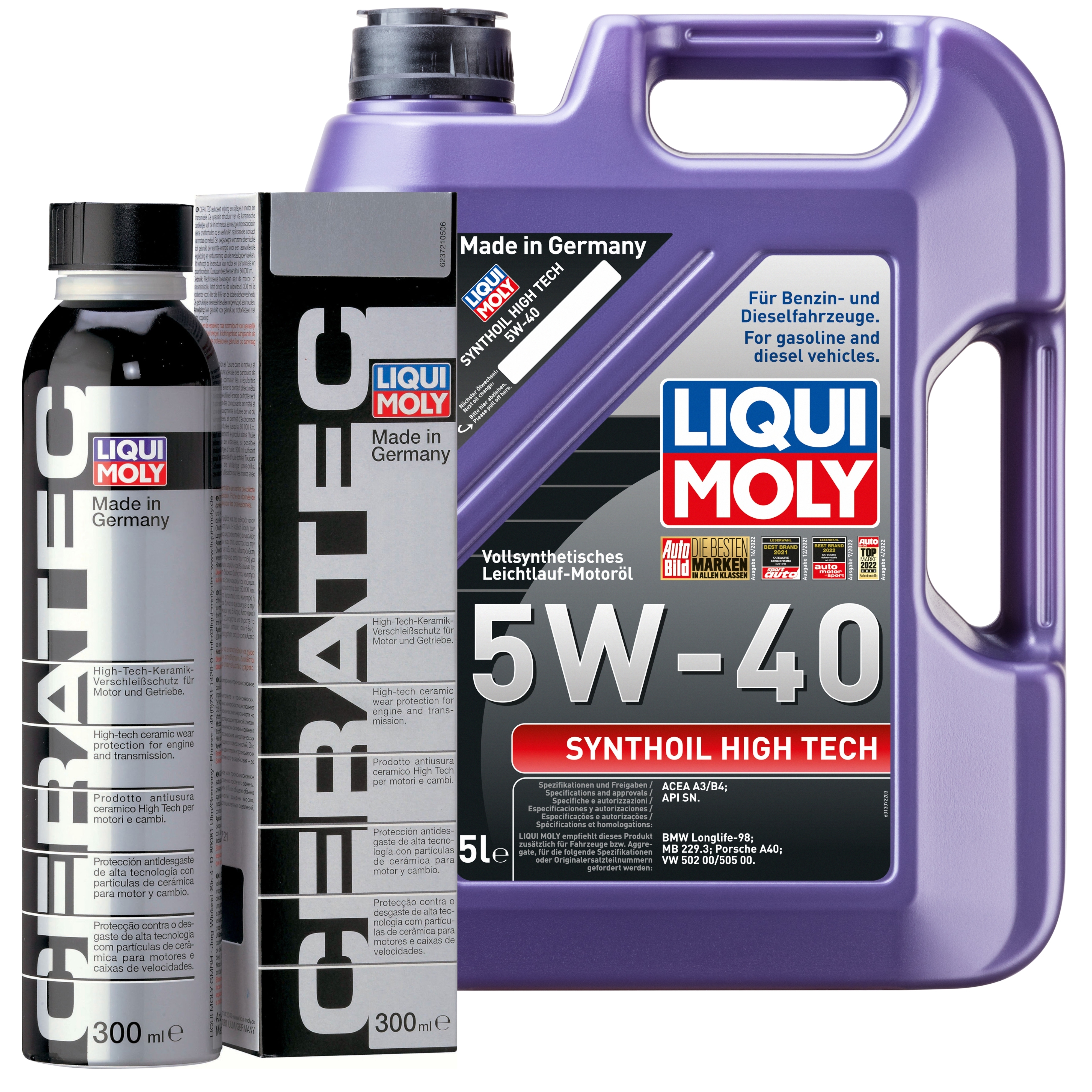 Liqui Moly 1x LM49190 Synthoil High Tech 5W-40 5l + Cera Tec 300ml