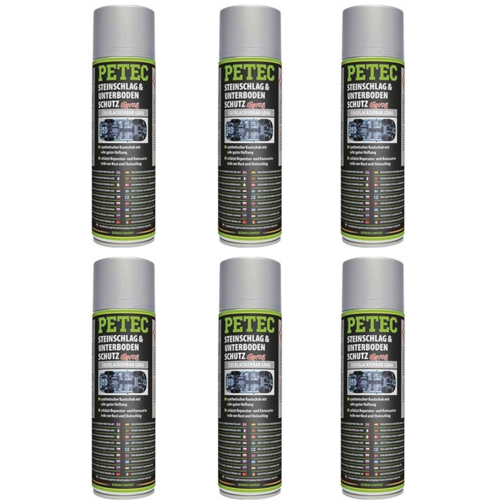 Petec 4061659048993 6x Petec_bundle 6X PETEC STEINSCHLAG und UNTERBODENSCHUTZ KAUTSCHUKBASIS GRAU 500 ML 73350