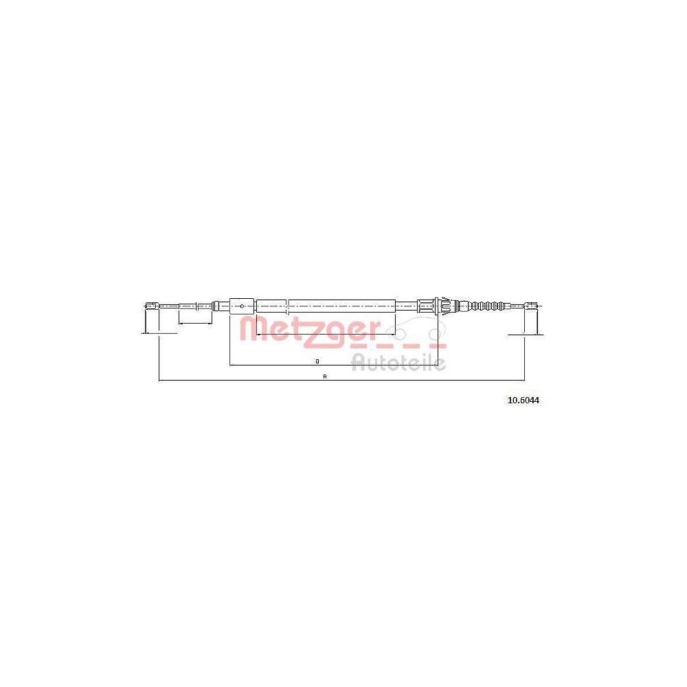 Seilzug, Feststellbremse METZGER 10.6044 für PEUGEOT, hinten links