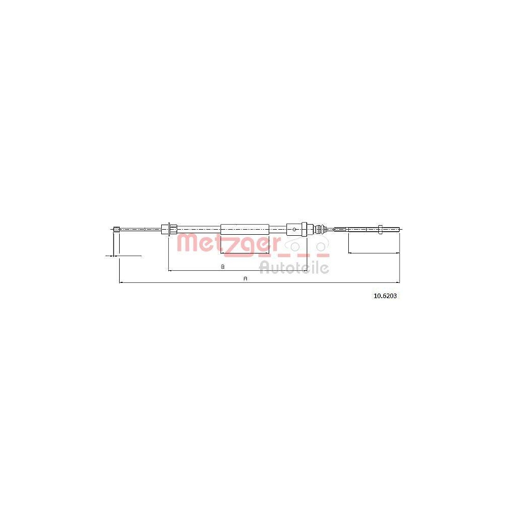 Seilzug, Feststellbremse METZGER 10.6203 für PEUGEOT, hinten links