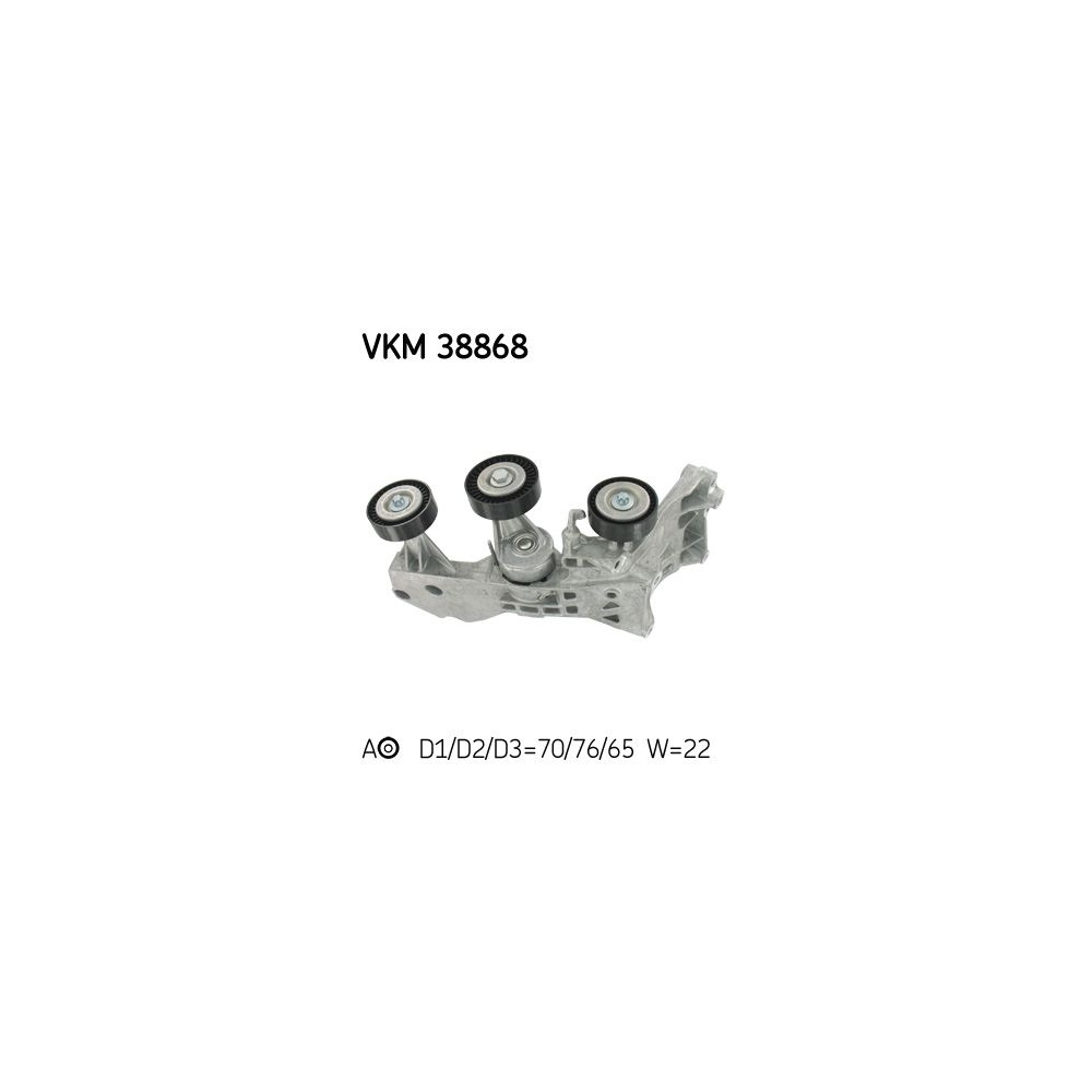 Spannrolle, Keilrippenriemen SKF VKM 38868 für MERCEDES-BENZ, rechts