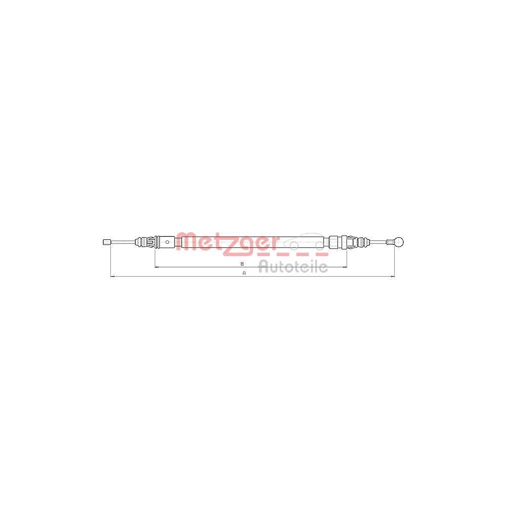 Seilzug, Feststellbremse METZGER 10.6235 für PEUGEOT, hinten links