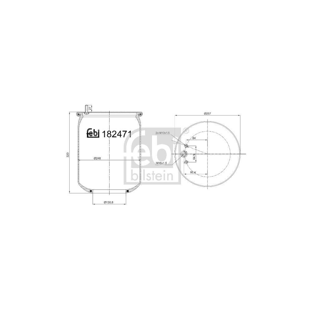 Federbalg, Luftfederung FEBI BILSTEIN 182871 febi Plus für VOLVO, Hinterachse