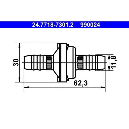 Ventil, Unterdruckleitung ATE 24.7718-7301.2 für CITROËN JAGUAR MERCEDES-BENZ