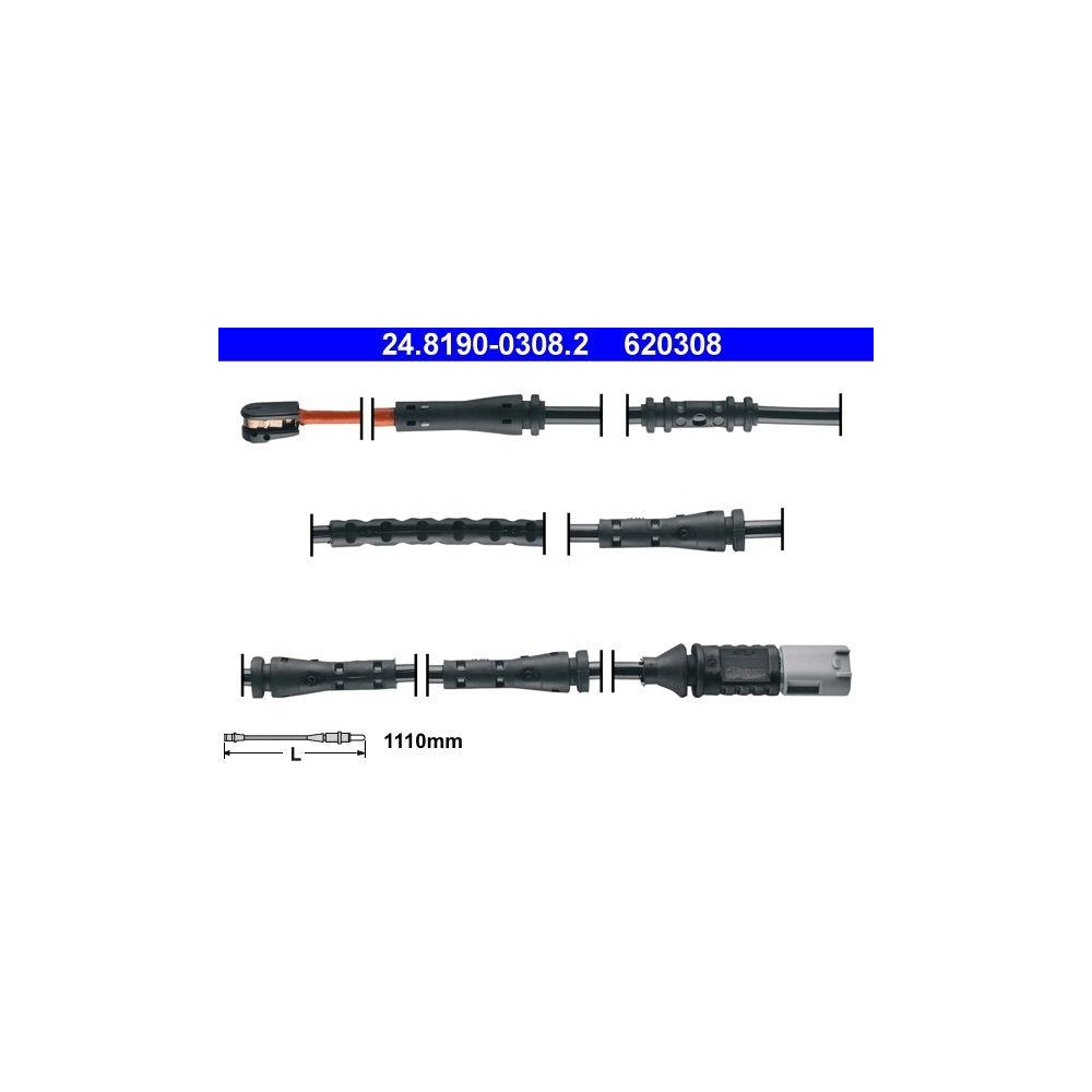 Warnkontakt, Bremsbelagverschleiß ATE 24.8190-0308.2 für BMW, Hinterachse