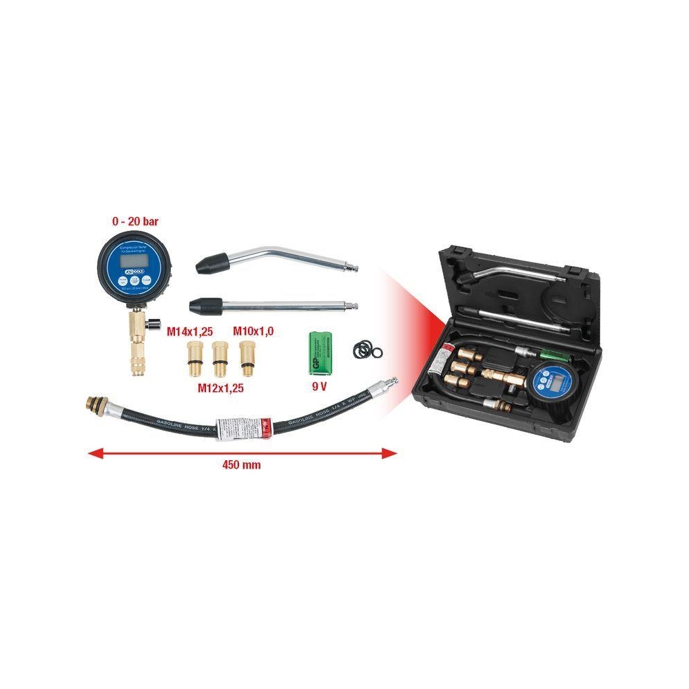 Kompressionsdruckprüfer KS TOOLS 152.2030 für