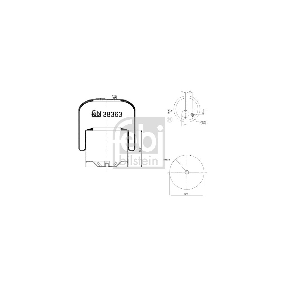 Febi Bilstein 38363 Luftfederbalg mit Stahlkolben , 1 Stück