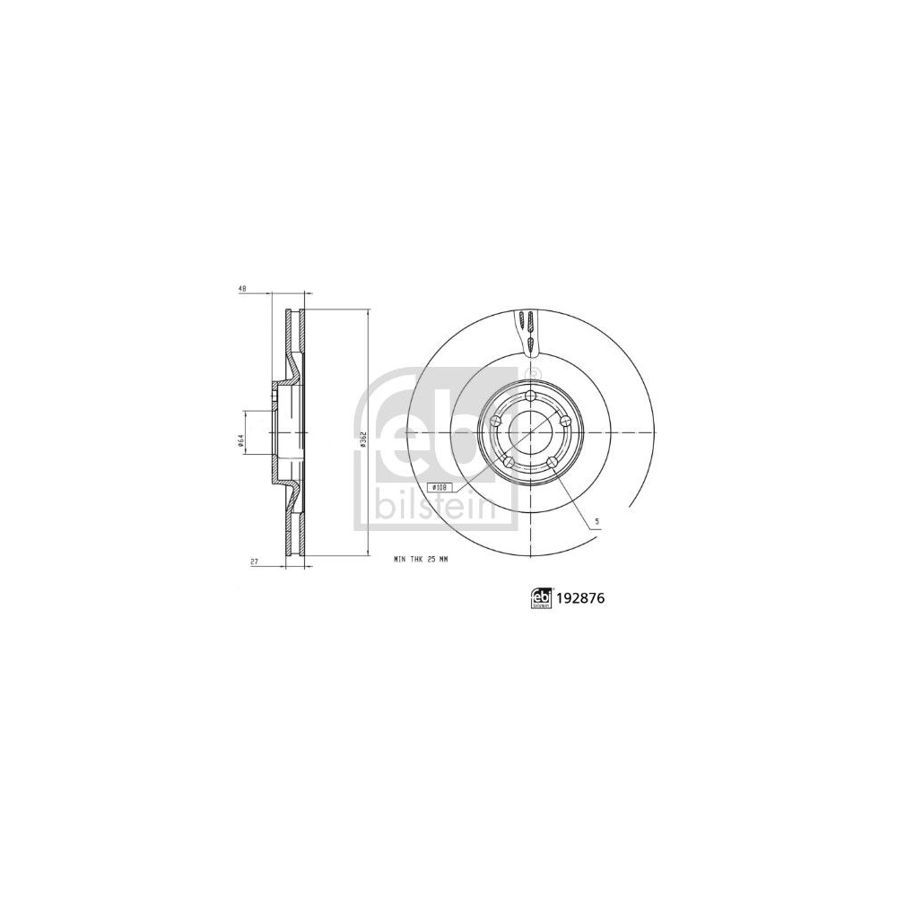 Bremsscheibe FEBI BILSTEIN 192876 für FORD FORD USA FORD MOTOR COMPANY