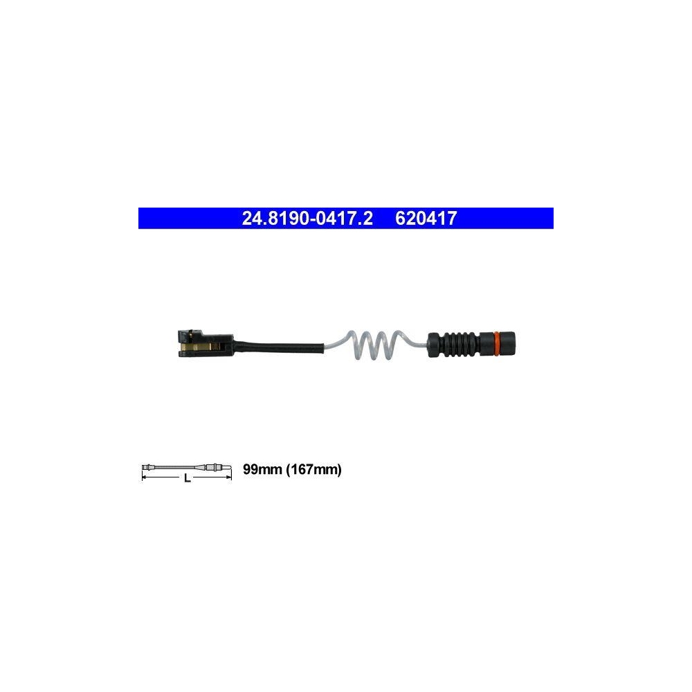 Warnkontakt, Bremsbelagverschleiß ATE 24.8190-0417.2 für MERCEDES-BENZ VAG