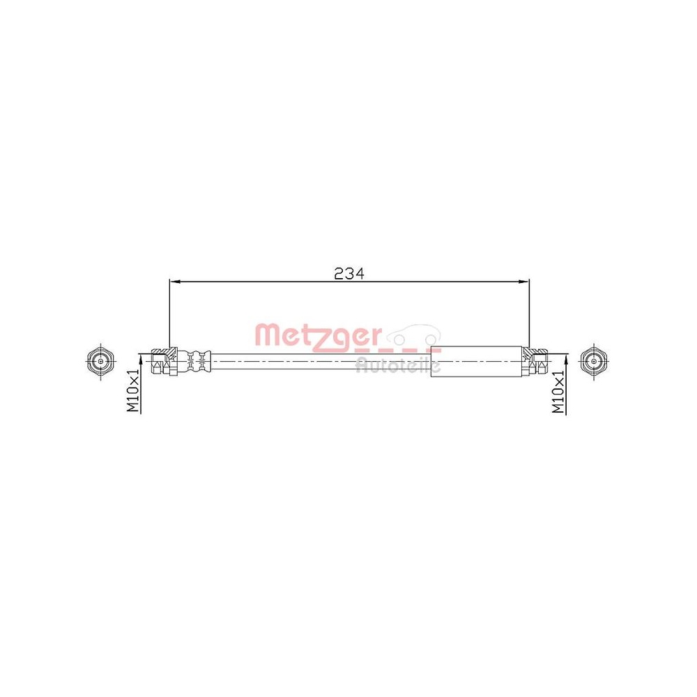 Bremsschlauch METZGER 4110359 GREENPARTS für VAG, Hinterachse links