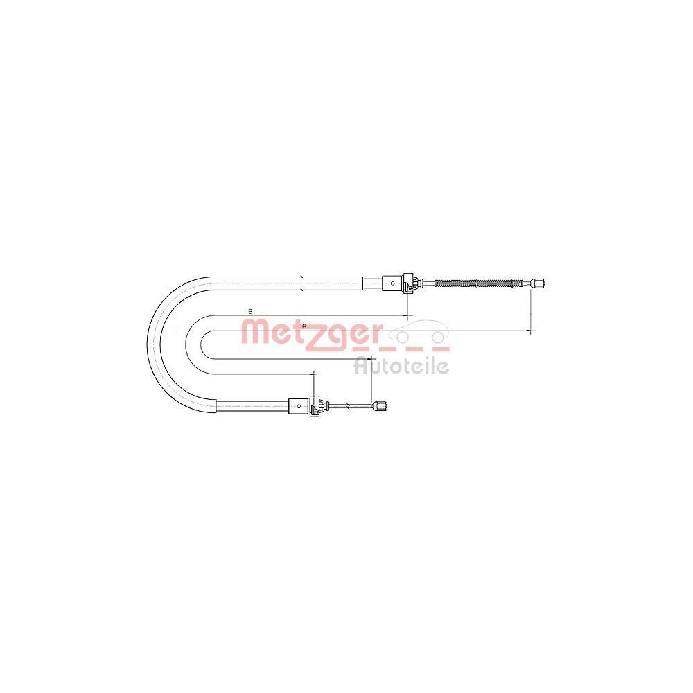 Seilzug, Feststellbremse METZGER 10.6890 für DACIA, hinten links, hinten rechts