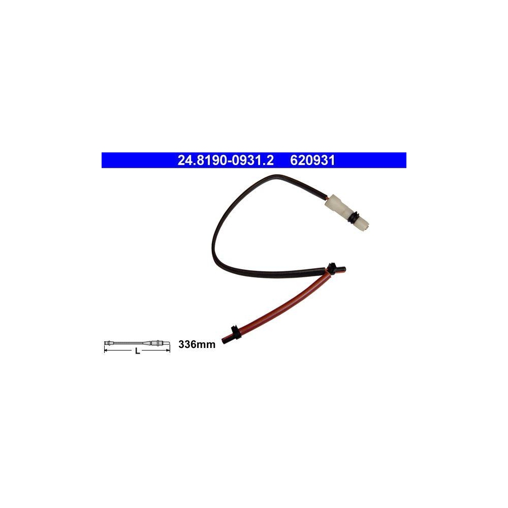 Warnkontakt, Bremsbelagverschleiß ATE 24.8190-0931.2 für PORSCHE, Vorderachse