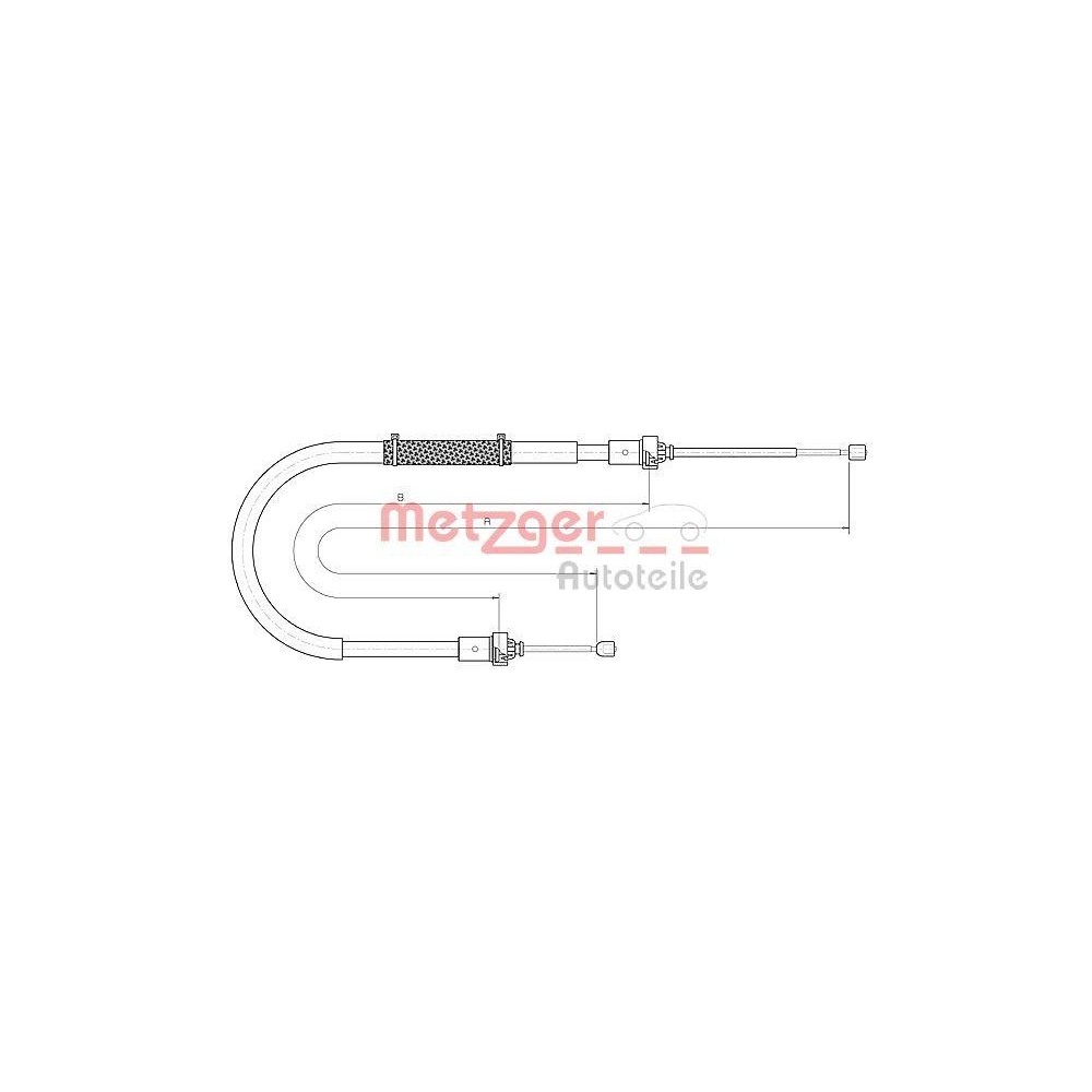 Seilzug, Feststellbremse METZGER 10.6895 für DACIA, hinten links, hinten rechts
