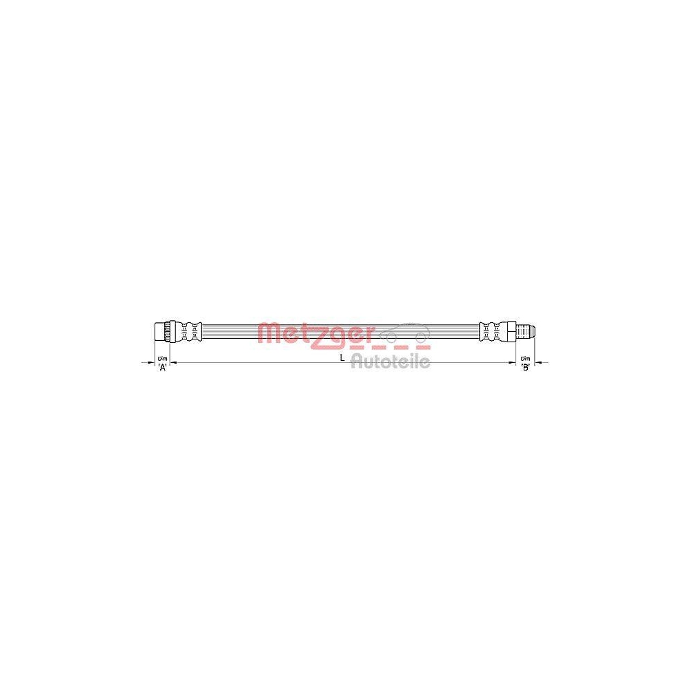 Bremsschlauch METZGER 4110373 für RENAULT, Vorderachse links, Vorderachse rechts