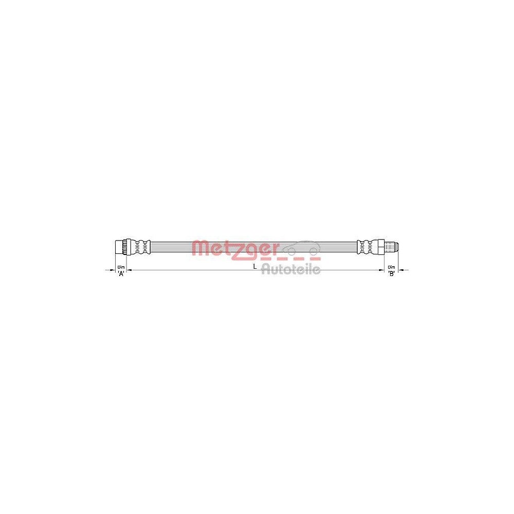 Bremsschlauch METZGER 4110374 für RENAULT, Vorderachse links, Vorderachse rechts