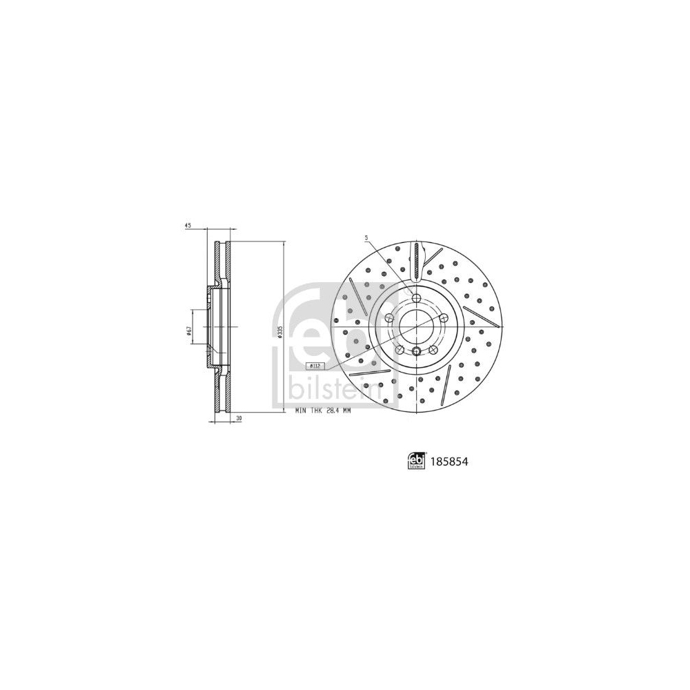 Bremsscheibe FEBI BILSTEIN 185854 für MINI, Vorderachse