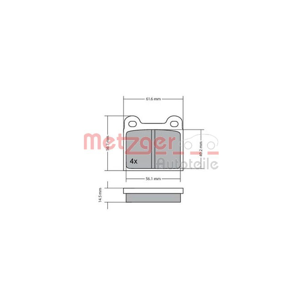 Bremsbelagsatz, Scheibenbremse METZGER 1170003 für ALFA ROMEO BMW FORD OPEL VAG