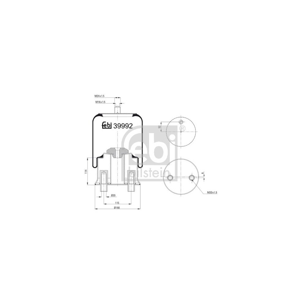 Febi Bilstein 39992 Luftfederbalg mit Stahlkolben , 1 Stück
