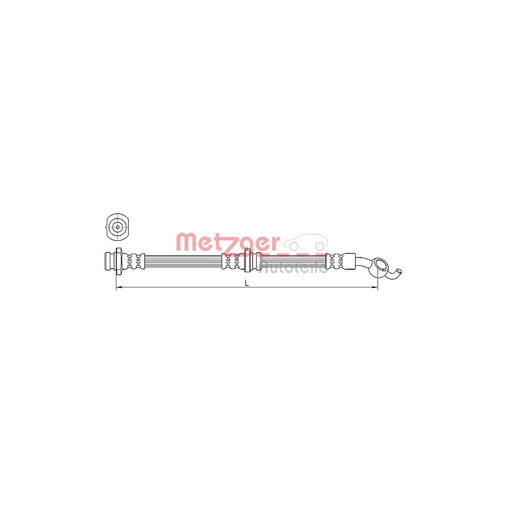 Bremsschlauch METZGER 4110392 für NISSAN, Vorderachse links