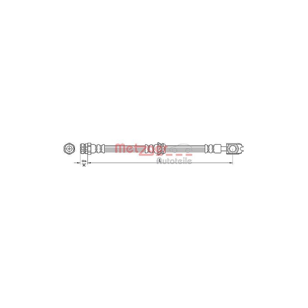 Bremsschlauch METZGER 4110439 für VAG, Vorderachse links, Vorderachse rechts