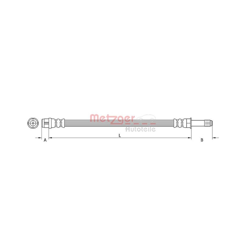 Bremsschlauch METZGER 4110442 für VW, Hinterachse links, Hinterachse rechts