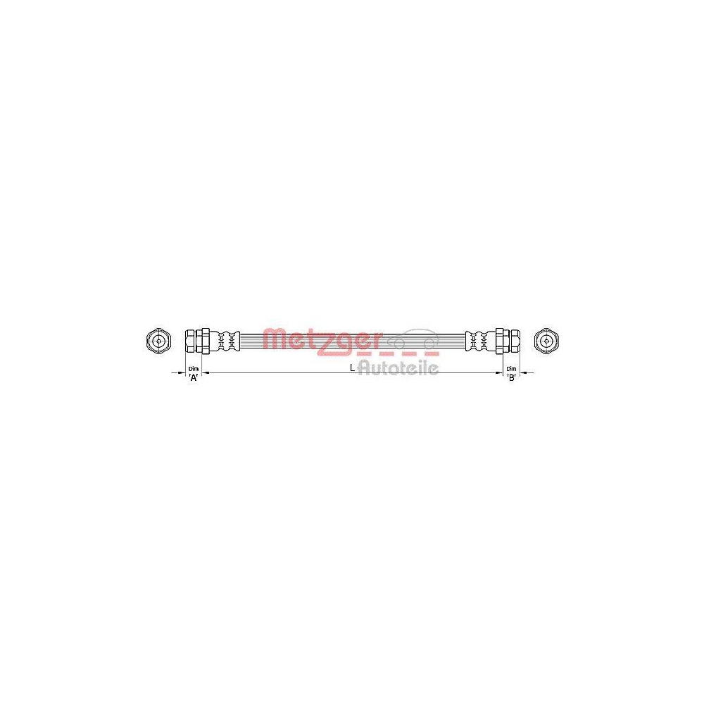 Bremsschlauch METZGER 4110446 für AUDI, Hinterachse links, Hinterachse rechts