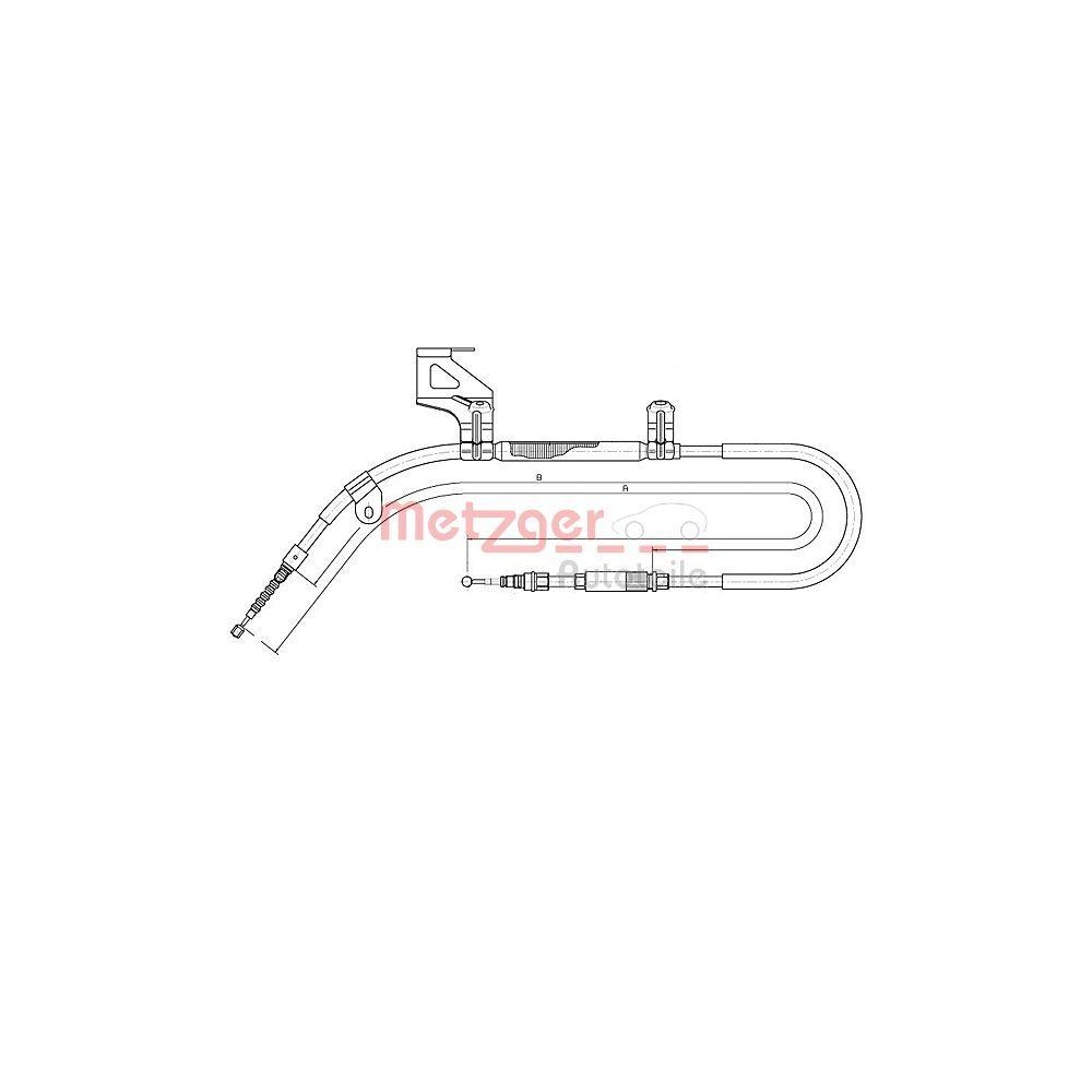 Seilzug, Feststellbremse METZGER 10.7482 für VW, hinten links