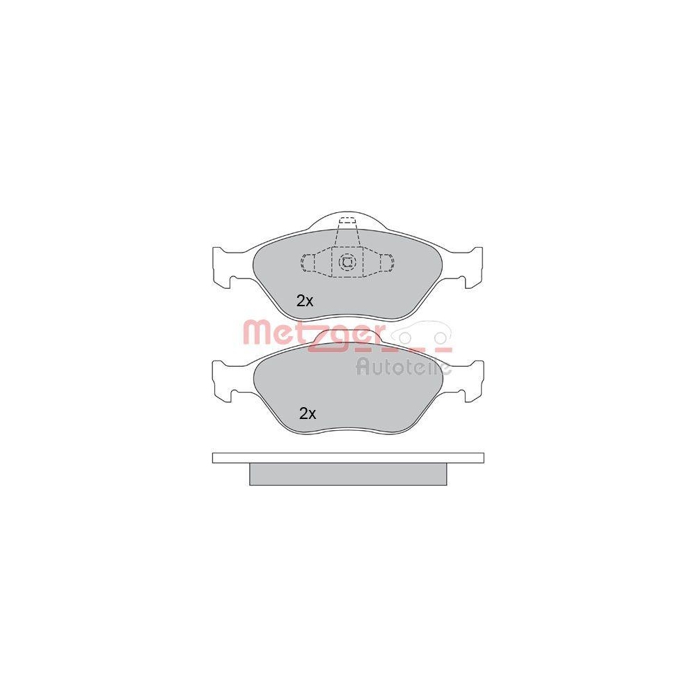 Bremsbelagsatz, Scheibenbremse METZGER 1170045 für FORD MAZDA, Vorderachse