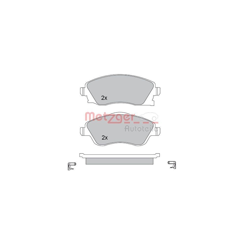 Bremsbelagsatz, Scheibenbremse METZGER 1170047 für OPEL, Vorderachse