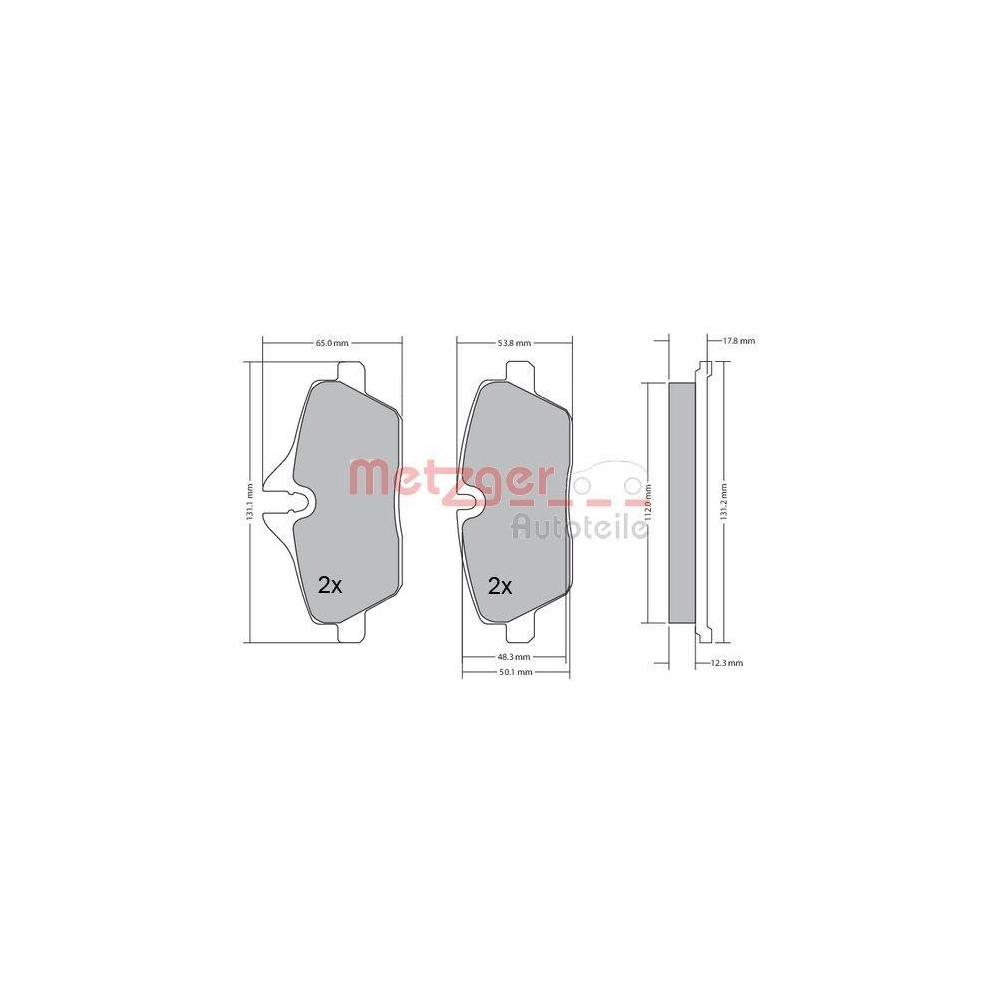 Bremsbelagsatz, Scheibenbremse METZGER 1170055 für BMW, Vorderachse