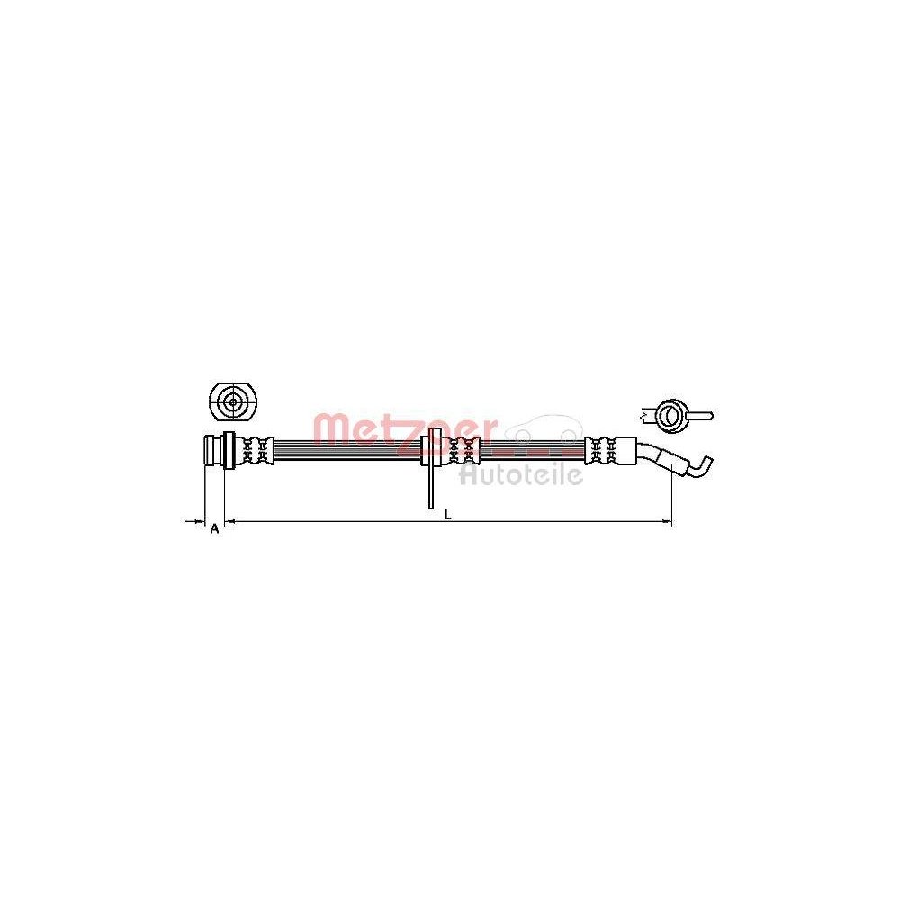 Bremsschlauch METZGER 4110468 für SUZUKI, Vorderachse links, Vorderachse rechts