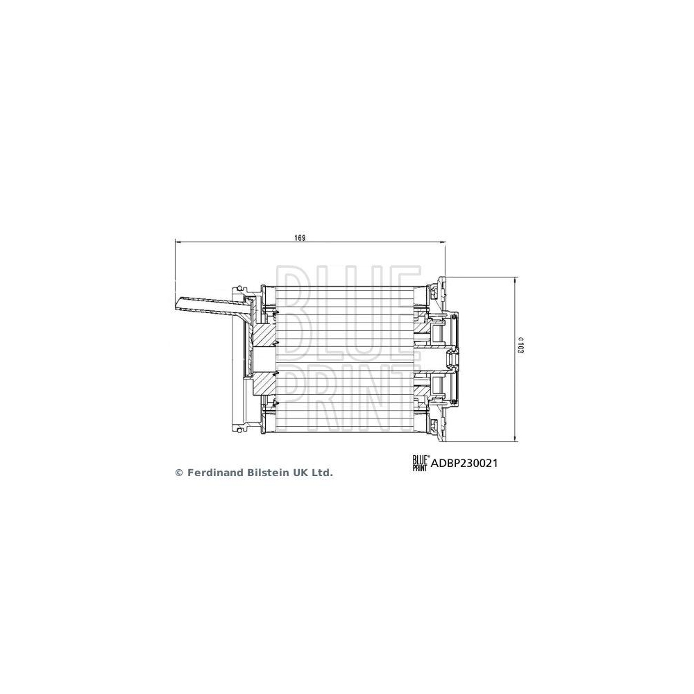 Blue Print 1x ADBP230021BP Kraftstofffilter mit Dichtring