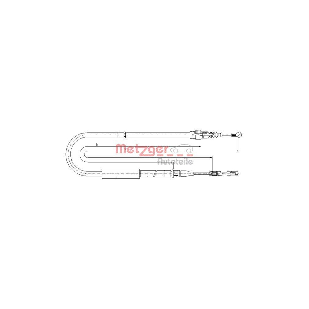 Seilzug, Feststellbremse METZGER 10.7513 für AUDI, hinten links