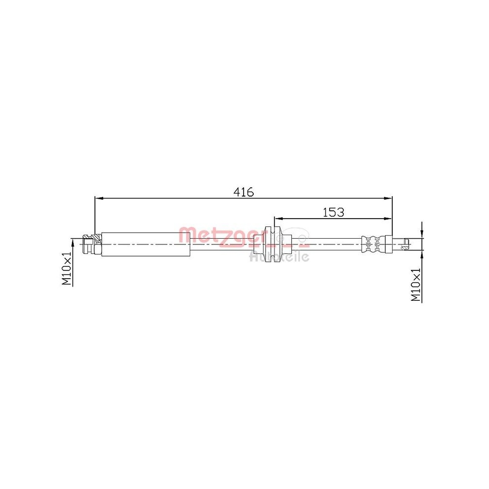 Bremsschlauch METZGER 4110475 für CITROËN FIAT PEUGEOT, Hinterachse links