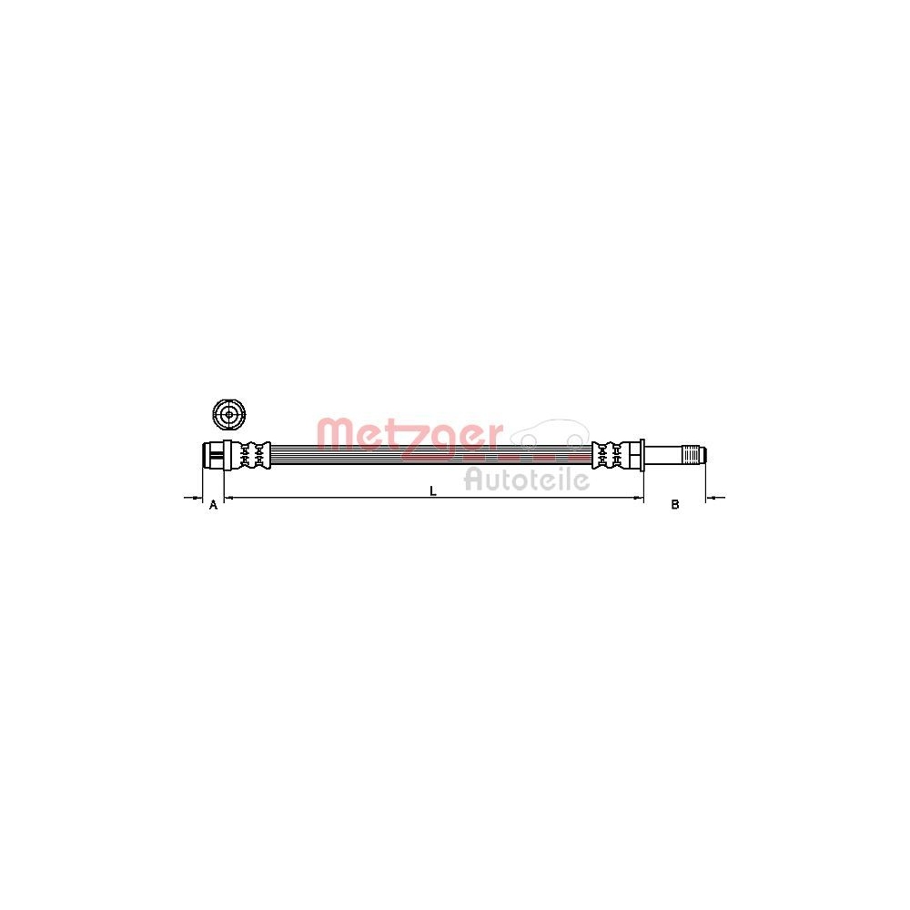 Bremsschlauch METZGER 4110482 für MERCEDES-BENZ, Vorderachse links