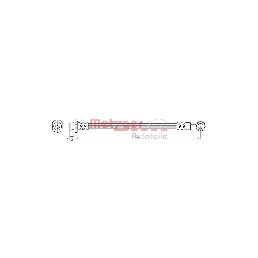 Bremsschlauch METZGER 4110491 f&uuml;r CHEVROLET, Vorderachse links