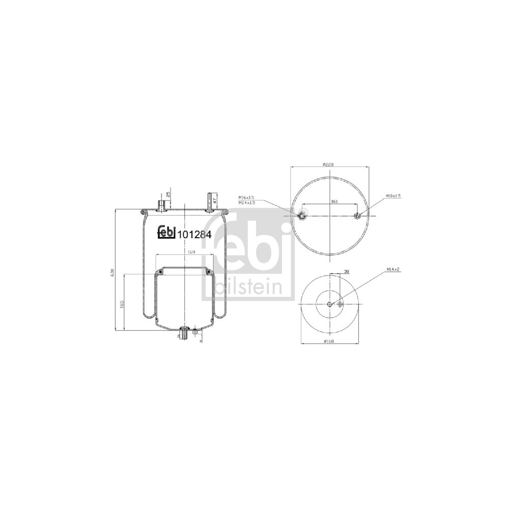 Febi Bilstein 1x 101284 Luftfederbalg mit Stahlkolben